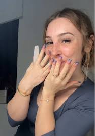 Short Blue French Nails