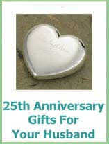 A silver wedding anniversary is a very special time in a couple's life. 25th Anniversary Gift Ideas For Your Husband