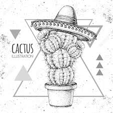 Maybe you would like to learn more about one of these? Hand Drawing Cactus In Sombrero Hat On Grunge Triangle Background Vector Illustration Royalty Free Cliparts Vectors And Stock Illustration Image 133939814