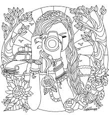 Coloring Page Camera Pages Girl With A Enchanting Kids In 2020 Detailed Coloring Pages Cute Coloring Pages Coloring Pages For Teenagers