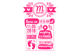 Download Birth Stats Svg Template Pre Designed Vector Graphics Creative Market