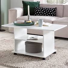Couchtisch mit stauraum und rollen finebuy couchtisch weiß mit rollen wohnzimmertisch 60 x 60. Finebuy Design Couchtisch 95 X 51 X 54 5 Cm Drehbar Mit Rollen Wohnzimmertisch Coffee