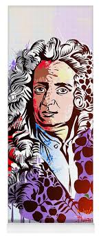 Sir Isaac Newton Yoga Mat by Anthony Mwangi