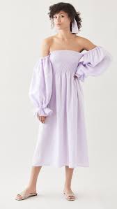 Sleeper Atlanta Linen Dress In Lavender Purple Lyst