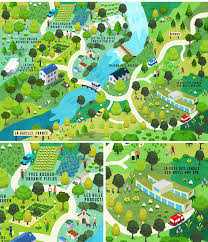 Yves Rocher France La Gacilly Isometric Map On Behance Isometric Map Illustrated Map Animation Background