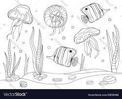 Make a fun coloring book out of family photos wi. Coloring Pages For Kids And Adults Tropical Fish Vector Image