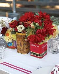 A Rustic Red And White Wedding On A Ranch In California Red Wedding Centerpieces Yellow Centerpieces Martha Stewart Weddings Flowers