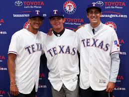 This logo image consists only of simple geometric shapes or text. Three Texas Rangers Make Mlb Com Top 100 Prospect List Lone Star Ball