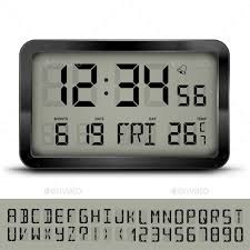 That replicates the bold style of letters and numbers displayed on a digital alarm clock or the front panel of. Digital Clock Digital Clocks Digital Clock Design Clock