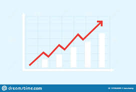 Abstract Financial Bar Chart With Red Uptrend Line Arrow