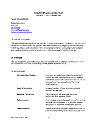 California Telecommuting Agreement