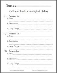 Blank Outline Of Earth S Geological History Free To Print Pdf File For Primary Grades Teaching Homeschool Outline Middle School Science