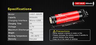Usb cable is not included. Klarus Akku 14500 Ur80 Usb Li Ionen 800 Mah Geschutzt Selected Lights