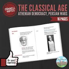 Cornell Notes Ancient Greece Democracy Persian Wars Golden Age Of Athens Athenian Democracy School Notes History Curriculum