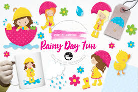Luckily there is no shortage of ideas for rainy day activities online. Rainy Day Fun Graphics And Illustrations By Prettygrafik Design Thehungryjpeg Com