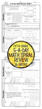 36 Weeks Of Daily Common Core Math Review For Fifth Grade Preview And Review Important 5th Grade Math Concepts Al 5th Grade Math Math Spiral Review Daily Math