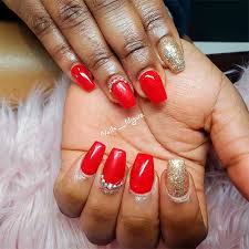 Stunning Short Red Acrylic Nails Ideas Cute Manicure With glitter nails are simply more festive and fun to wear. stunning short red acrylic nails ideas