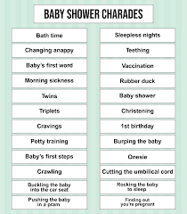 Baby Shower Charades Word List In 2021 Charades Words Charades Word List Charades