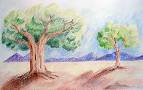 The final step is coloring in the whole space of rocks with a very light gray, and a tan color. Landscape Drawing Ideas Colourful Happy Emotion