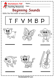 This free worksheet can help children in preschool and kindergarten. Write The First Letter Of Each Picture Beginning Sounds