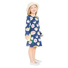 Hongshilian Girls Cotton Long Sleeve Dresses Dress Cute Cartoon Dresses Girls Long Sleeve Dresses Girl Outfits Kids Dress