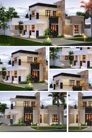 Two Story Small Home With Three Bedrooms Two Story House Design Model House Plan House Design