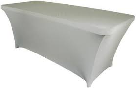 5 Ft Rectangular Spandex Table Cover Silver 64540 1pc Pk Fitted Table Cover Table Cloth Table Covers