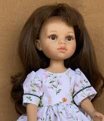 Floral Doll Dress With Sparkling Green Piping