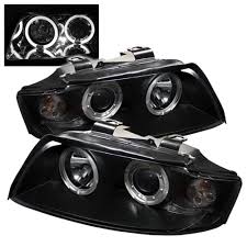 Black 2002 2005 Audi A4 S4 Quattro B6 Osram Led Drl Halo 1 Piece Front Projector Headlights Headlamps Replacements Both Drive Projector Headlights Audi A4 Audi
