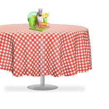 Amazonsmile Red Gingham Checkered 6 Pack Premium Disposable Plastic Picnic Tablecloth 84 Inch Round Table Co Round Table Covers Picnic Tablecloth Table Cloth