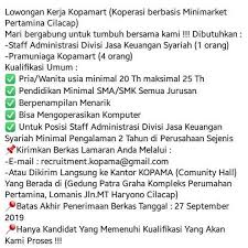 Check spelling or type a new query. Loker Cilacap Kopamart Cilacap Membutuhkan Staff Facebook