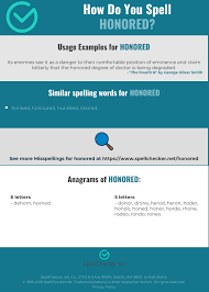 Correct Spelling For Honored Infographic Spellchecker Net