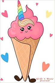 We're learning how to draw a cute ice cream cone. Buy Write Draw Journal Ice Cream Unicorn Journal To Write Draw In For Kids Girls Writing Notebook Journal Half College Ruled Half Blank Book Online At Low Prices In India