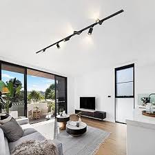 LRAEMXG Plug in Track Lighting with Power Cord, 6-Light GU10 Track Lighting  Kit with 6.6FT H Type Track Lighting Rails, Modern Kitchen LED Track  Lighting Fixtures Ceiling Spot Light, Black (No Bulbs) -