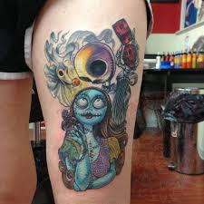 Zero tattoo nightmare before christmas. Johnythief Nightmare Before Christmas Seppuku Tattoo Johnny Thief Nj Tattoo Shops Thigh Piece Thigh Tattoo Nightmare Before Christmas Jack Skellington Sally Zero Halloween Color