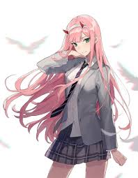 Red, white, and orange abstract digital wallpaper, anime, anime girls. Zero Two