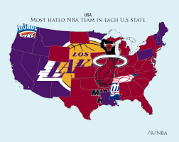 This Is A Map Of Which Nba Team Is The Most Hated In Each State Nba Teams Mlb Baseball Teams Mlb Teams
