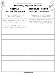 Reframing Negative Self Talk Into Positive Self Talk Students Can Practice Rewriting Negative Inner Messages T Positive Self Talk Therapy Worksheets Self Talk