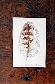 Vintage colored drawing of a red tailed hawk. Red Tailed Hawk Feather Original Watercolor Feather Study Etsy Malen