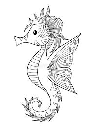Coloring pages with seahorses help educated kids about the extensive underwater world. Sea Doodle Coloring Book Page Seahorse Stock Vector Illustration Of Design Drawing 150736350