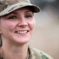 Specialist Laura Johnson, a member of A Co., 422nd