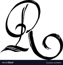 letter r script hand drawn letters