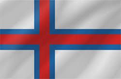 White with a red cross outlined in blue extending to the edges of the flag; Flag Of The Faroe Islands Vector Country Flags