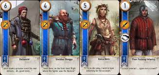 Players play one card each turn from a hand of 10 cards, chosen from a deck of 25. The Witcher 3 Gwent Cards List