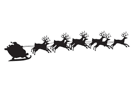 Christmas Series One Reindeer Silhouette Christmas Graphics Flying Reindeer