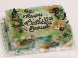 Mimic the grid pattern of a waffle with modeling chocolate and add scrumptious texture and realistic color. Photo Of A Kids Army Birthday Cake Patty S Cakes And Desserts