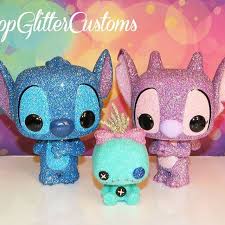 Custom Glittered Stitch Angel And Scrump Funko Pop Set Funko Pop Dolls Lilo And Stitch Pop Toys Disney funko pop stitch, scrump, & angel 3 pack hot topic excl confirmed order. funko pop dolls lilo and stitch pop