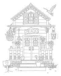 Beach House Coloring Page Architecture Coloring Pages For Adults House Colouring Pages Coloring Pages Adult Coloring Pages