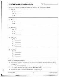 Honors chemistry worksheet on percentage composition page 2. Ch099 A Ch06 If Wkshts
