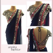 Black And Gold Combination Blouse Designs Arpita Mehta Official Page On Instagram The Classic Black Gold Sari And Blouse Arpitame Mirror Work Blouse Design Saree Blouse Designs Blouse Work Designs